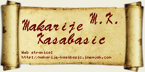 Makarije Kasabašić vizit kartica